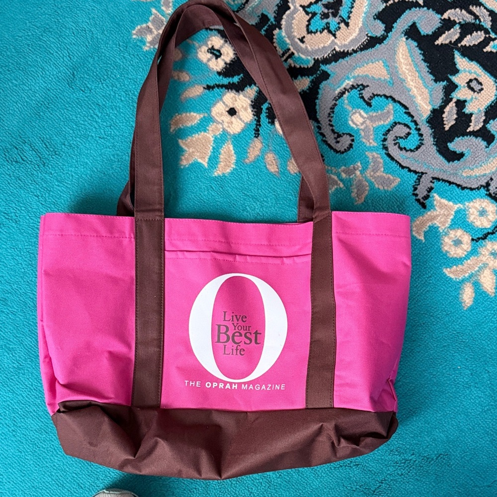 Pink and Brown Tote Bag